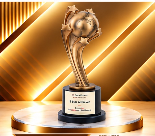 Bronze Globe Star Achievement Trophy 4871