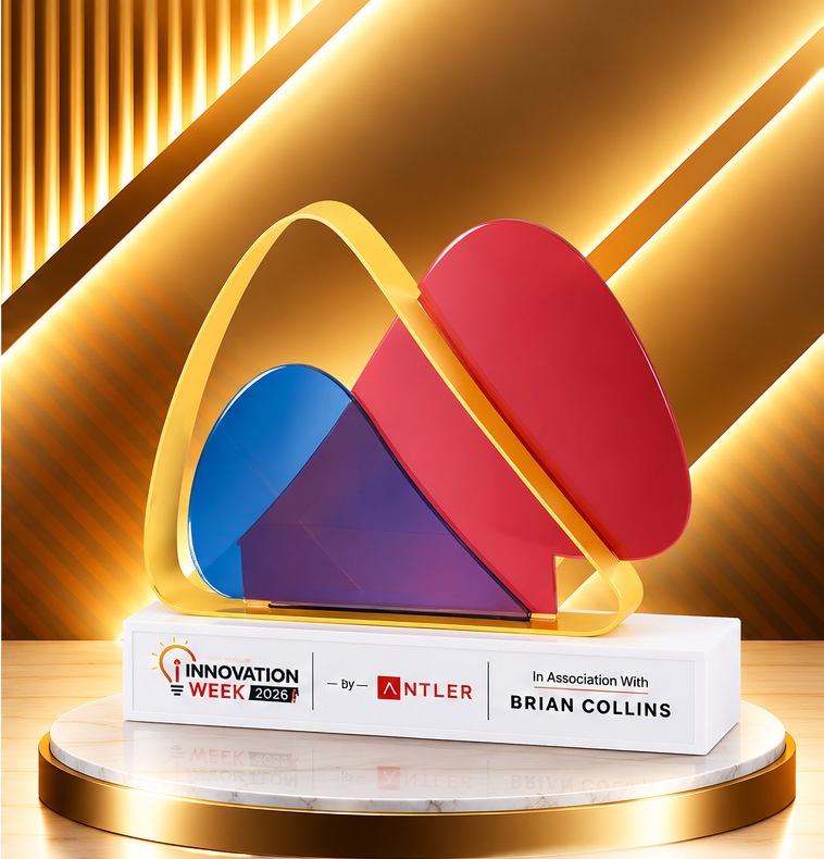 Multicolour Abstract Innovation Trophy 4874