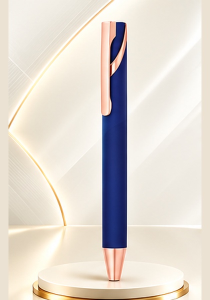 Premium Rose Gold Metal Pen — Blue