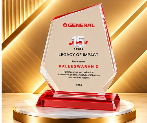 Red Base Hexagonal Recognition Award 4605