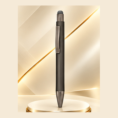 Matte Black & Silver Metal Pen — Black & Silver