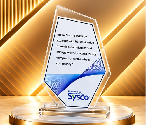 Blue Accent Shield Recognition Trophy 3658
