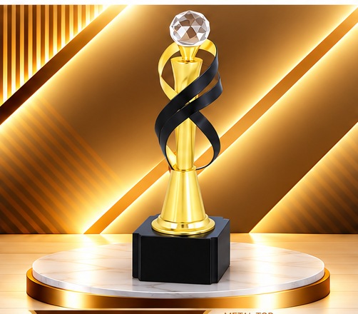 Black Gold Spiral Diamond Trophy 4859