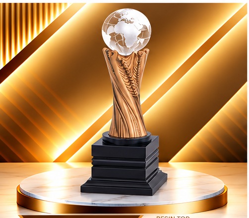 Bronze Twist Crystal Globe Trophy 4870