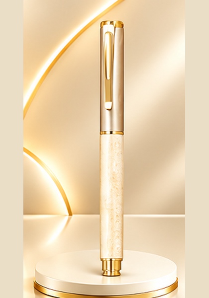 Luxury Gold & Cream Metal Pen