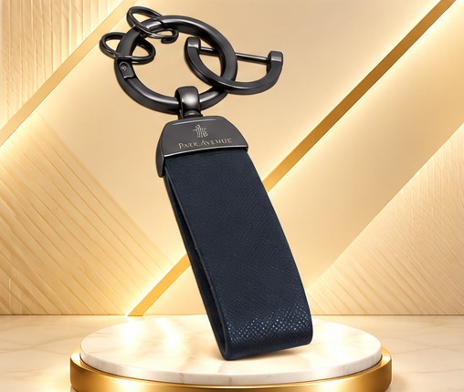 Black Leather Executive Keychain