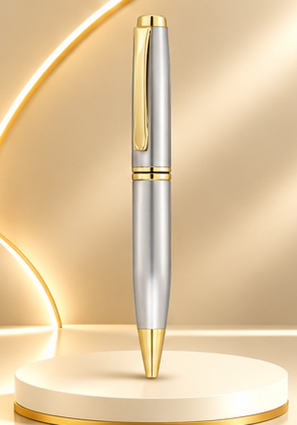 Elegant Silver & Gold Metal Pen