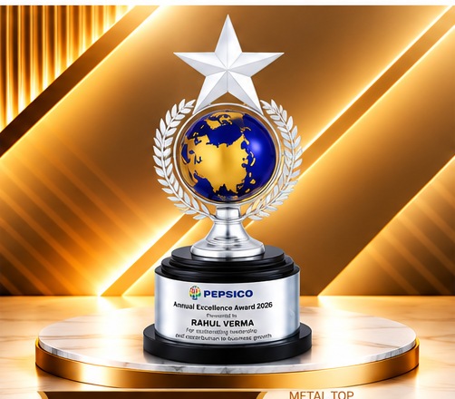 Silver Star Blue Globe Trophy 4865