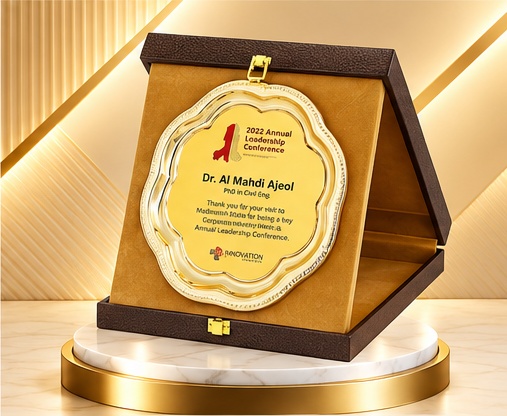 Leatherette Folding Award with Golden Metal Plate