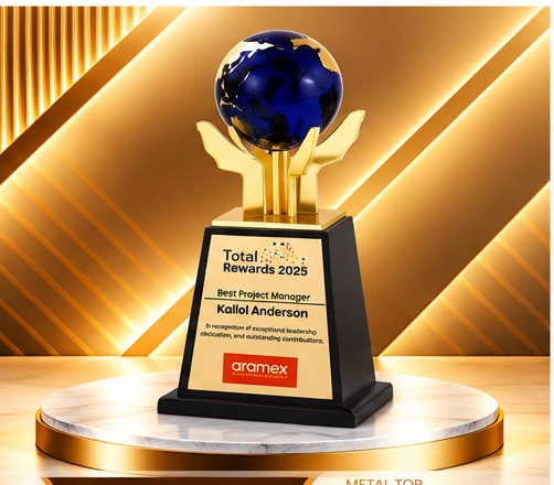 Blue Globe Golden Hands Trophy 3803