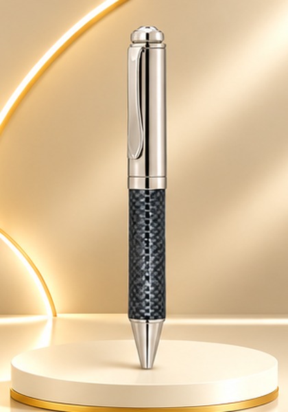 Premium Silver Textured Metal Pen