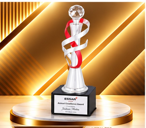 Red Silver Spiral Diamond Trophy 4858