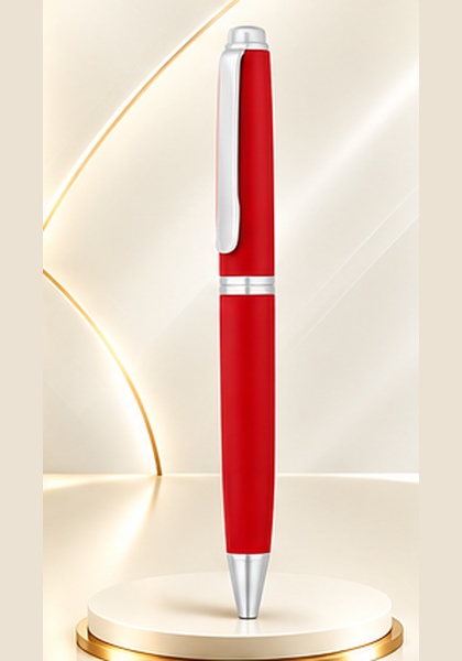 Red & Silver Metal Pen — Red & Silver