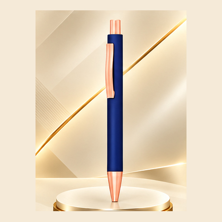 Executive Rose Gold Metal Pen — Blue