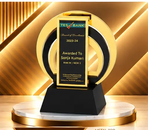 Gold Ring Black Panel Award 3868