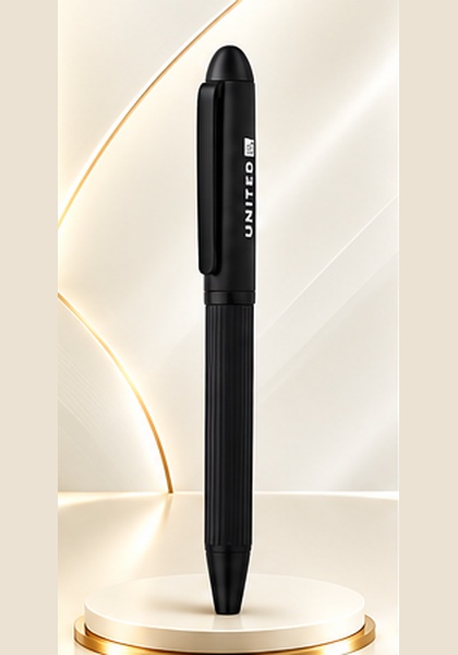 Matte Black Textured Metal Pen — Black
