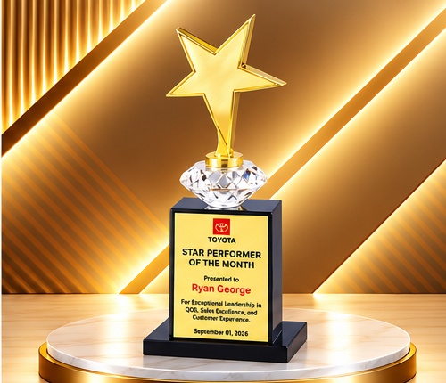 Golden Star Crystal Diamond Trophy 4655