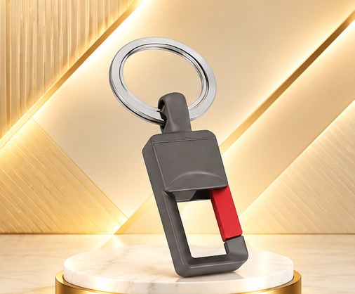 Black & Red Metal Keychain