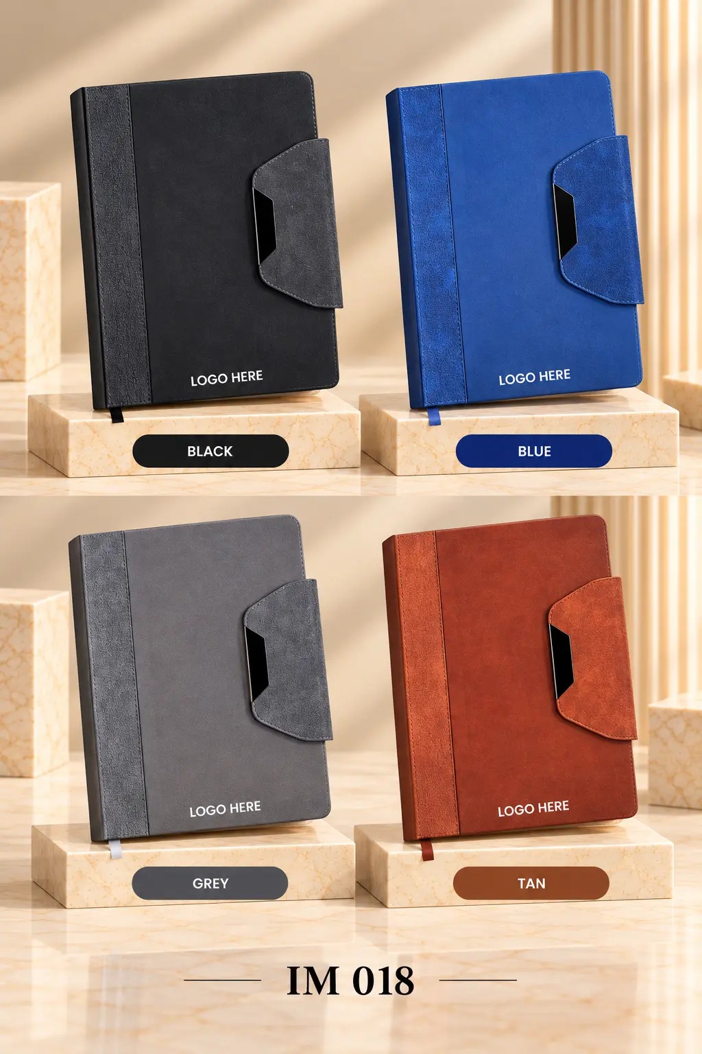 Arcadia Sculpted Flap Notebook