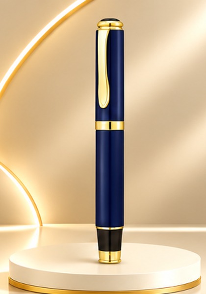 Classic Navy Blue & Gold Metal Pen