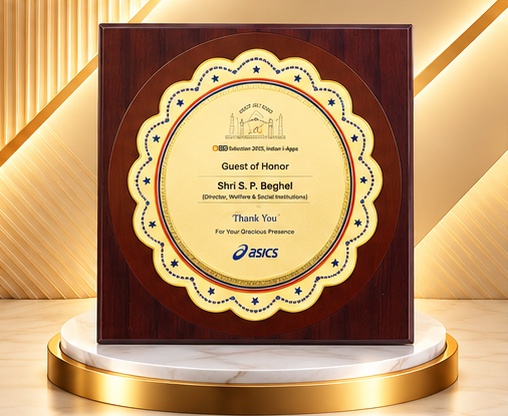 Gold Medallion Wooden Plaque