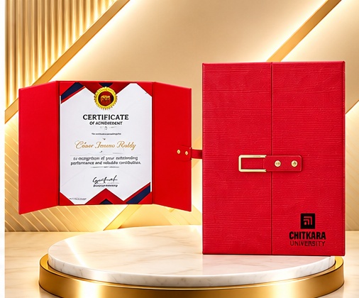 Premium Red Certificate Folder