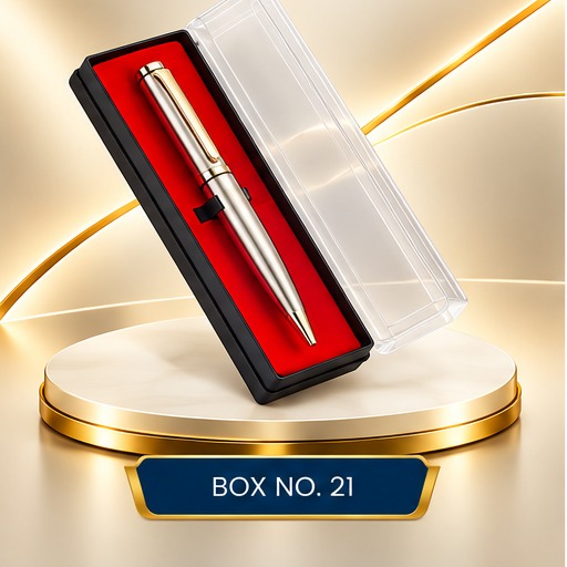 Classic Silver Pen in Red-Lined Clear-Top Gift Box