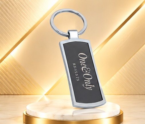 Silver & Black Executive Metal Keychain