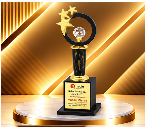 Black Ring Golden Stars Trophy 4860
