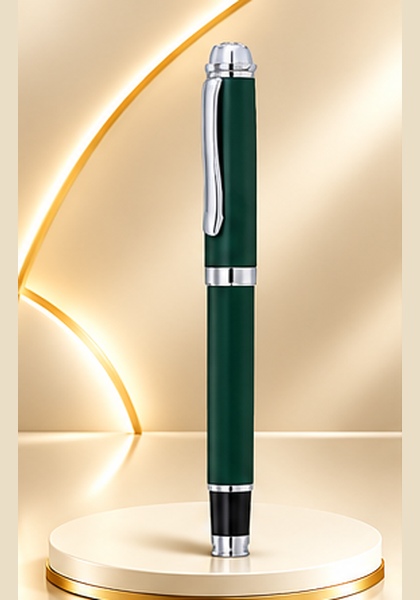 Premium Green & Silver Metal Pen