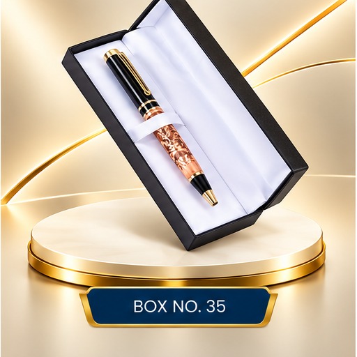 Black & Rose Gold Pen in Black Gift Box