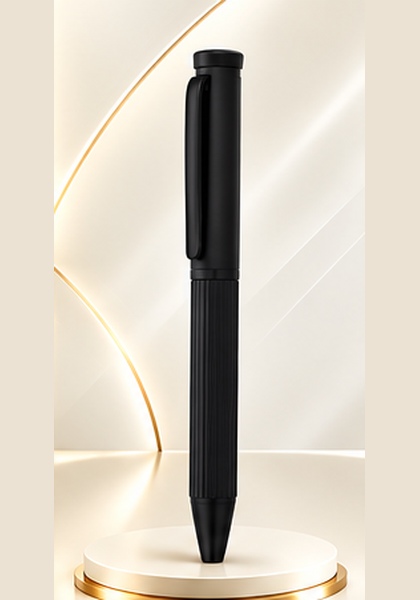 Classic Black Textured Metal Pen — Black