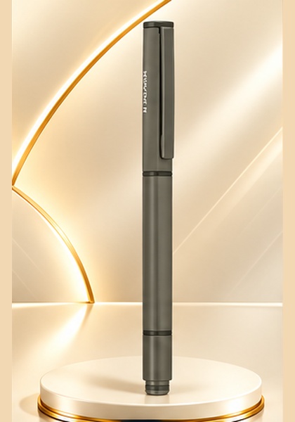 Grey Metal Pen with Pencil — Grey