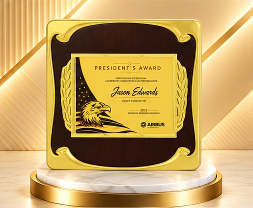 Premium Gold & Wooden Plaque