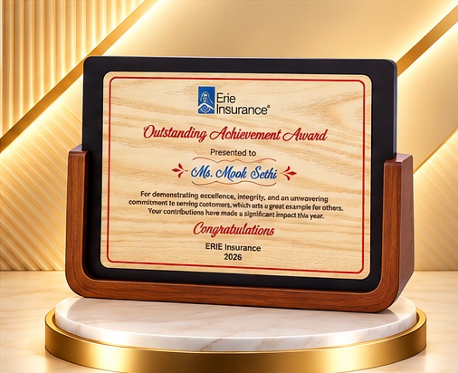 Premium Wooden Achievement Plaque