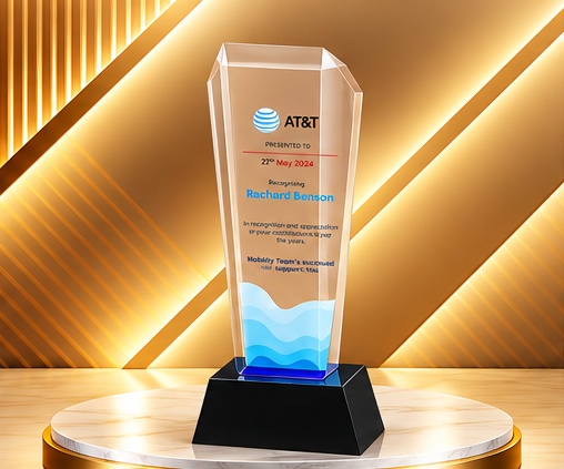 Blue Wave Tower Achievement Trophy 4607