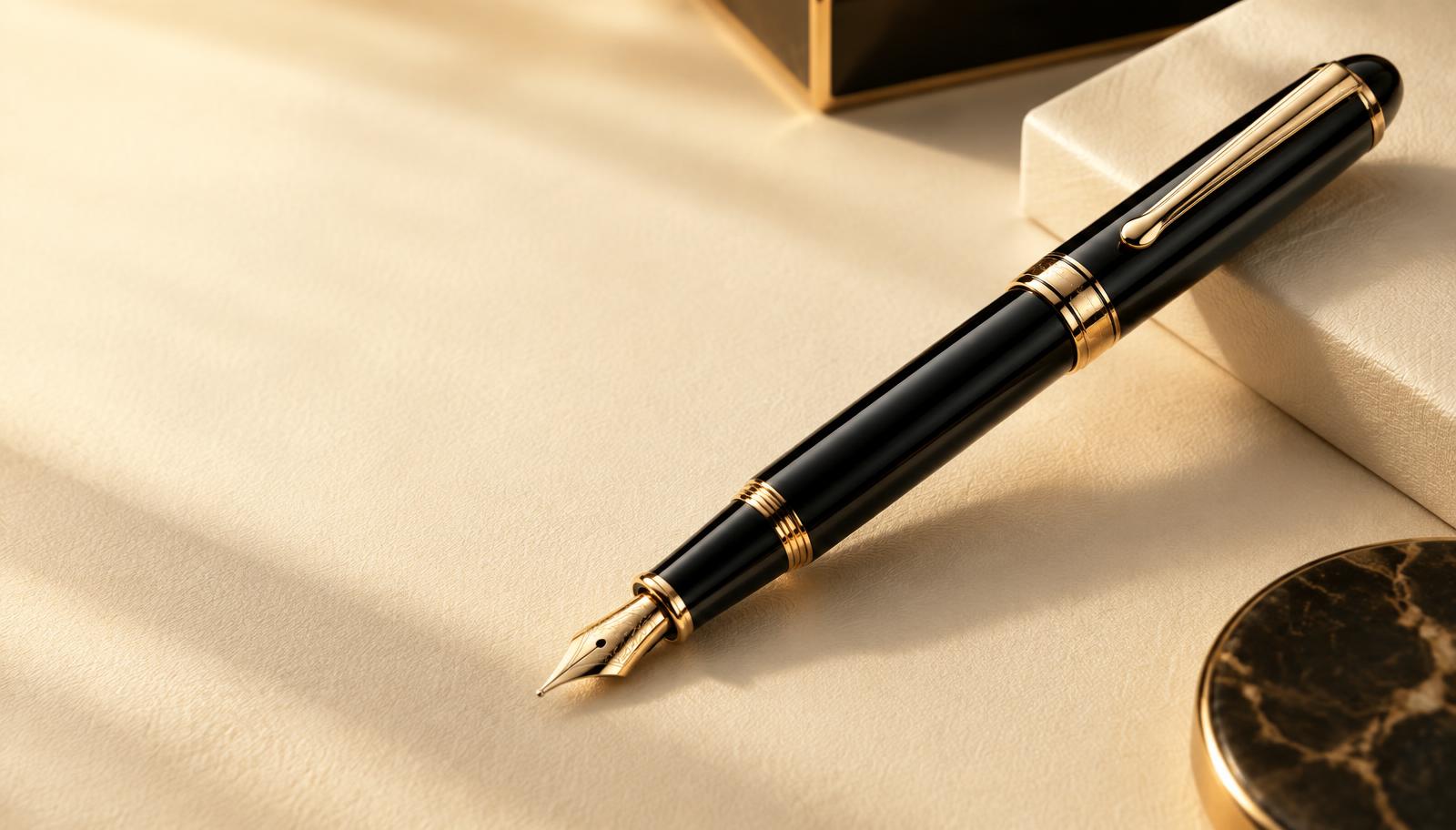 Black and champagne-gold executive pen
